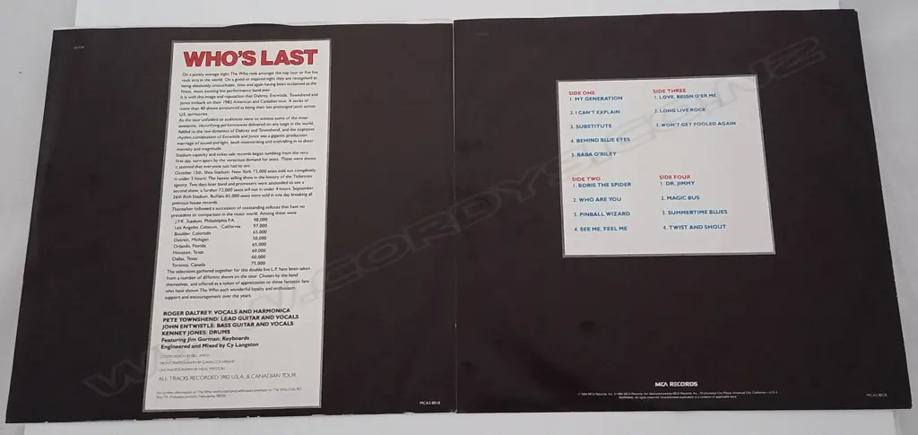 The Who, Who's Last, (Double Album) Image 1++